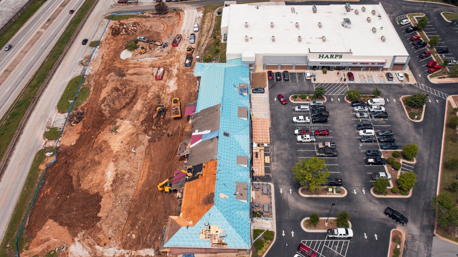 Commercial re-roof in progress · Bella Vista
