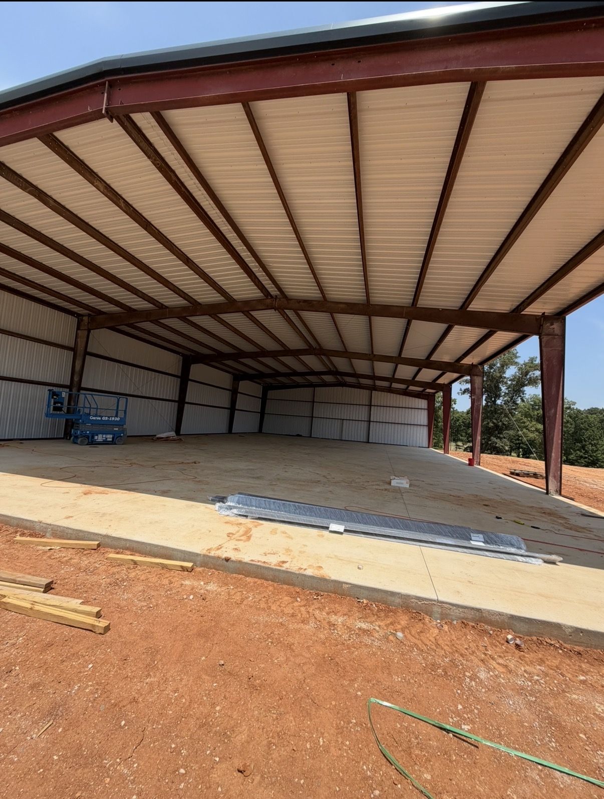 Inside a finished 6,000 square foot metal barn at 808 Ranch in Bentonville